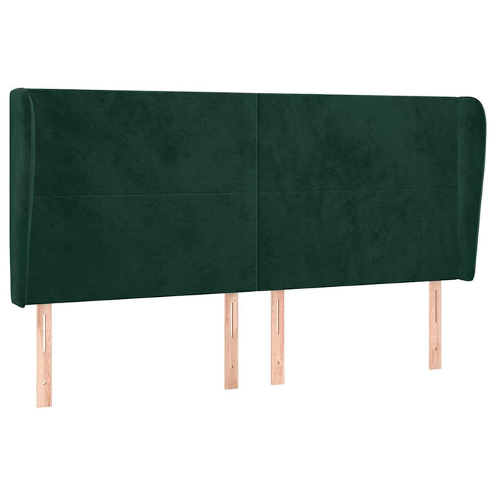 Tăblie pat cu aripioare verde închis 183x23x118/128 cm catifea WALTI