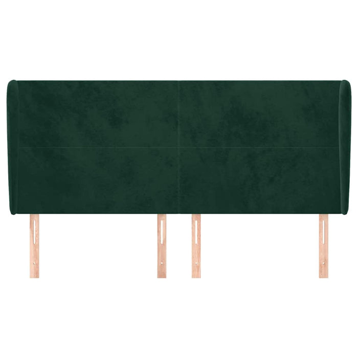 Tăblie pat cu aripioare verde închis 183x23x118/128 cm catifea WALTI