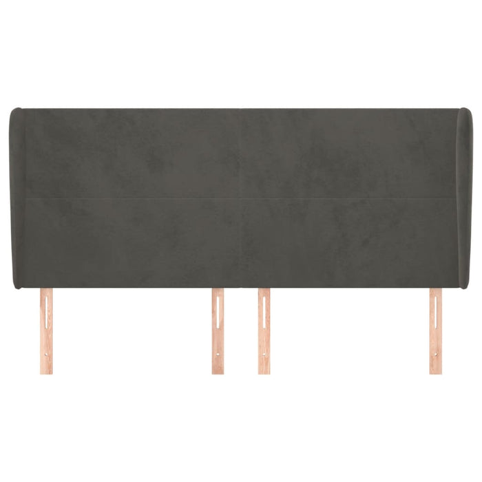 Tăblie de pat cu aripioare gri închis 203x23x118/128 cm catifea WALTI