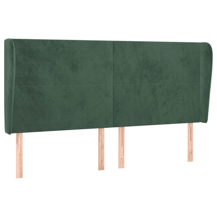 Tăblie pat cu aripioare verde închis 203x23x118/128cm catifea - WALTI WALTI