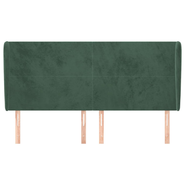 Tăblie pat cu aripioare verde închis 203x23x118/128cm catifea - WALTI WALTI