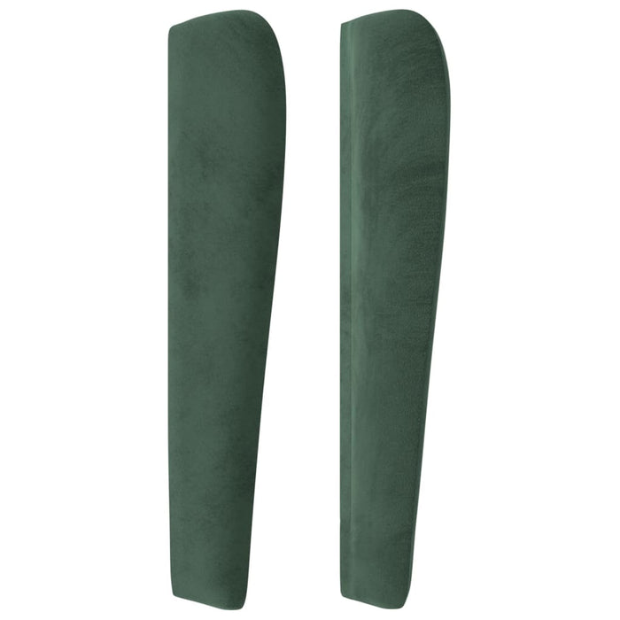 Tăblie pat cu aripioare verde închis 203x23x118/128cm catifea - WALTI WALTI