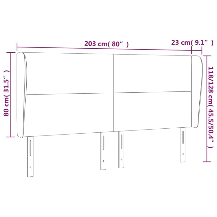 Tăblie pat cu aripioare verde închis 203x23x118/128cm catifea - WALTI WALTI