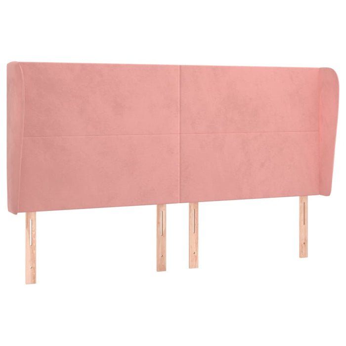 Tăblie de pat cu aripioare, roz, 203x23x118/128 cm, catifea WALTI