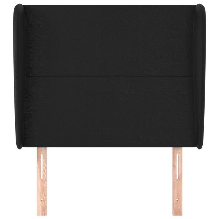 Tăblie de pat cu aripioare, negru, 83x23x118/128 cm, piele eco WALTI