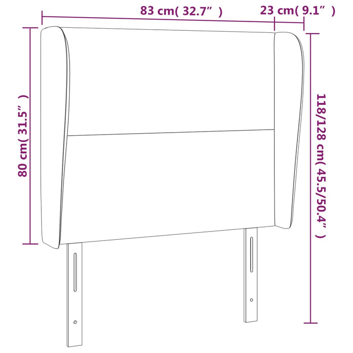 Tăblie de pat cu aripioare, crem, 83x23x118/128 cm, piele eco - WALTI WALTI