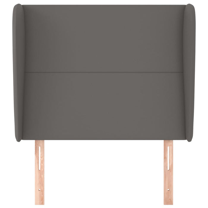 Tăblie de pat cu aripioare, gri, 83x23x118/128 cm, piele eco WALTI