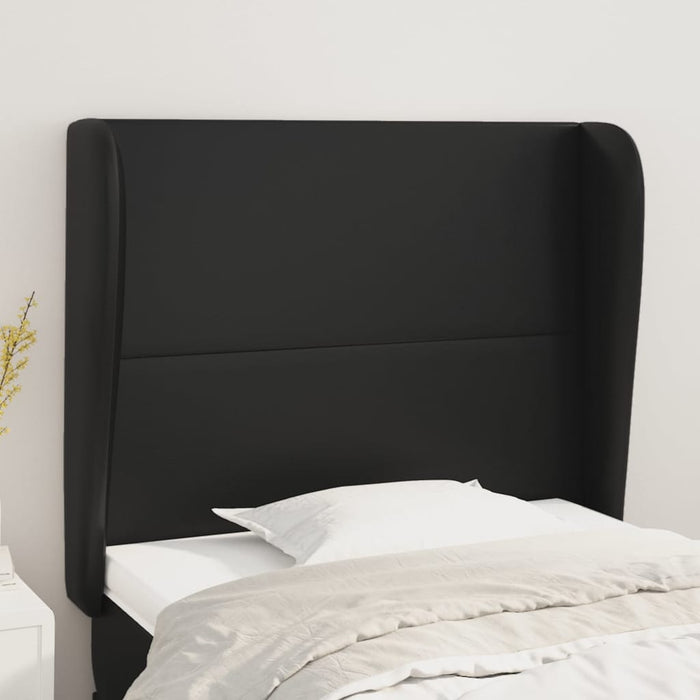 Tăblie de pat cu aripioare, negru, 93x23x118/128 cm, piele eco - WALTI WALTI