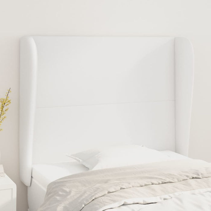 Tăblie de pat cu aripioare, alb, 93x23x118/128 cm, piele eco - WALTI WALTI