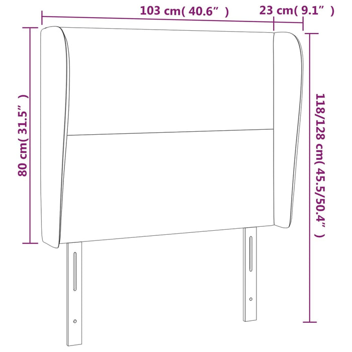 Tăblie de pat cu aripioare, alb, 103x23x118/128 cm, piele eco - WALTI WALTI