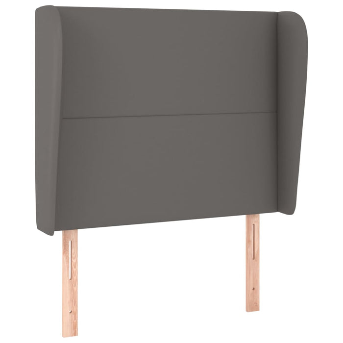 Tăblie de pat cu aripioare gri 103x23x118/128 cm piele eco WALTI