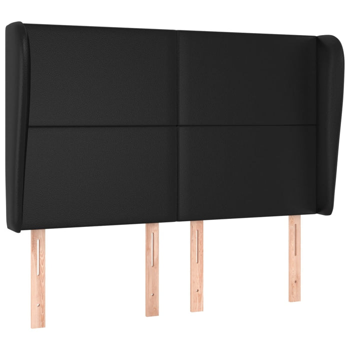 Tăblie de pat cu aripioare, negru, 147x23x118/128 cm, piele eco - WALTI WALTI