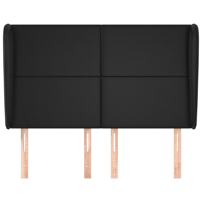 Tăblie de pat cu aripioare, negru, 147x23x118/128 cm, piele eco - WALTI WALTI