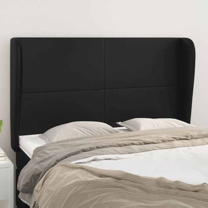 Tăblie de pat cu aripioare, negru, 147x23x118/128 cm, piele eco - WALTI WALTI