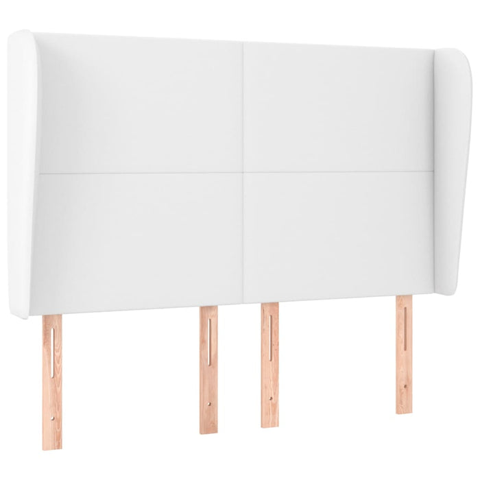 Tăblie de pat cu aripioare, alb, 147x23x118/128 cm, piele eco - WALTI WALTI