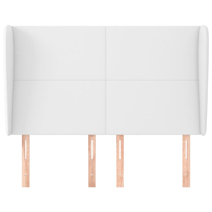Tăblie de pat cu aripioare, alb, 147x23x118/128 cm, piele eco - WALTI WALTI