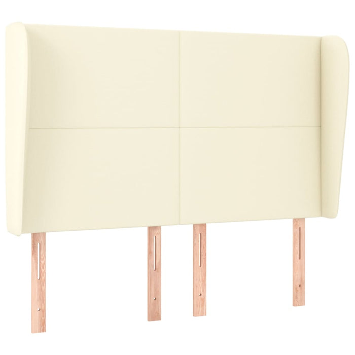 Tăblie de pat cu aripioare, crem, 147x23x118/128 cm, piele eco - WALTI WALTI