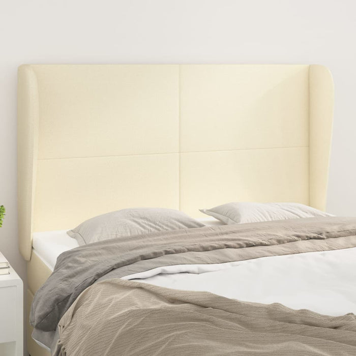 Tăblie de pat cu aripioare, crem, 147x23x118/128 cm, piele eco - WALTI WALTI