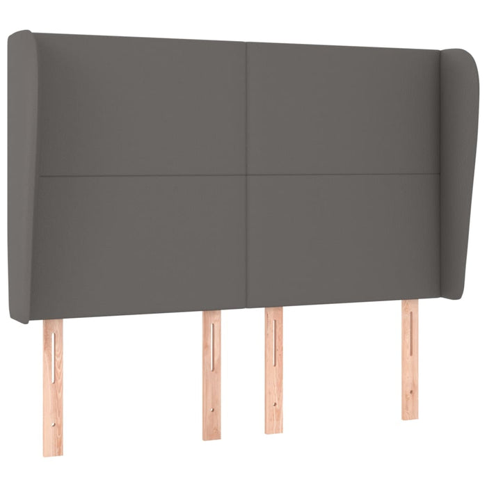 Tăblie de pat cu aripioare gri 147x23x118/128 cm piele eco - WALTI WALTI