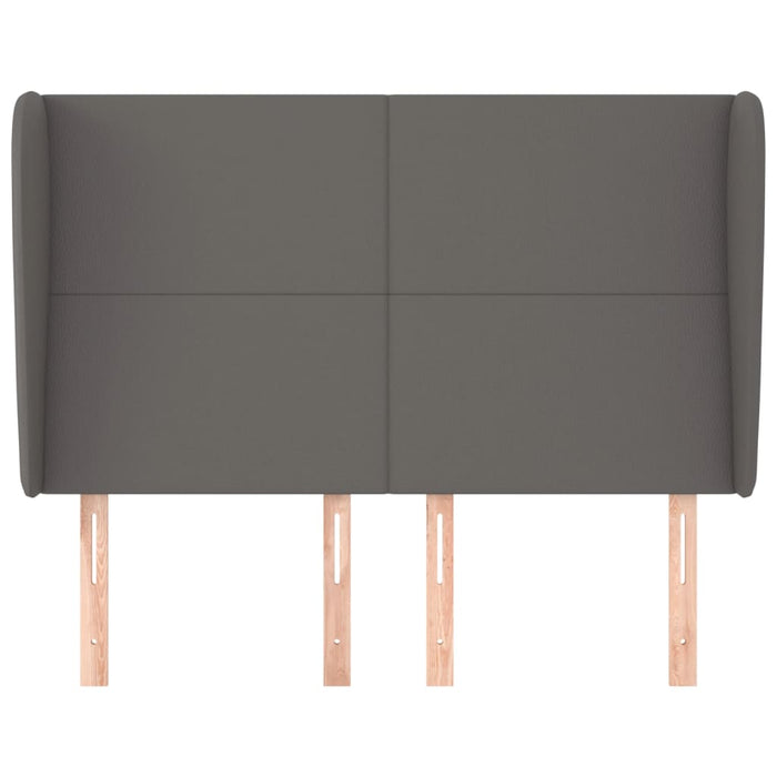Tăblie de pat cu aripioare gri 147x23x118/128 cm piele eco - WALTI WALTI