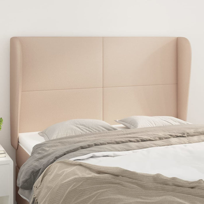 Tăblie pat cu aripioare cappuccino 147x23x118/128 cm piele eco - WALTI WALTI