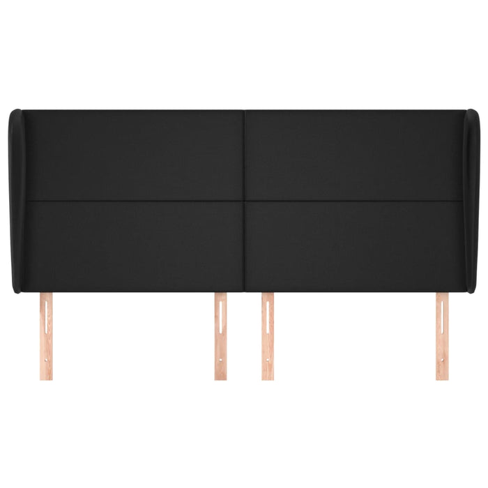 Tăblie de pat cu aripioare, negru, 163x23x118/128 cm, piele eco - WALTI WALTI