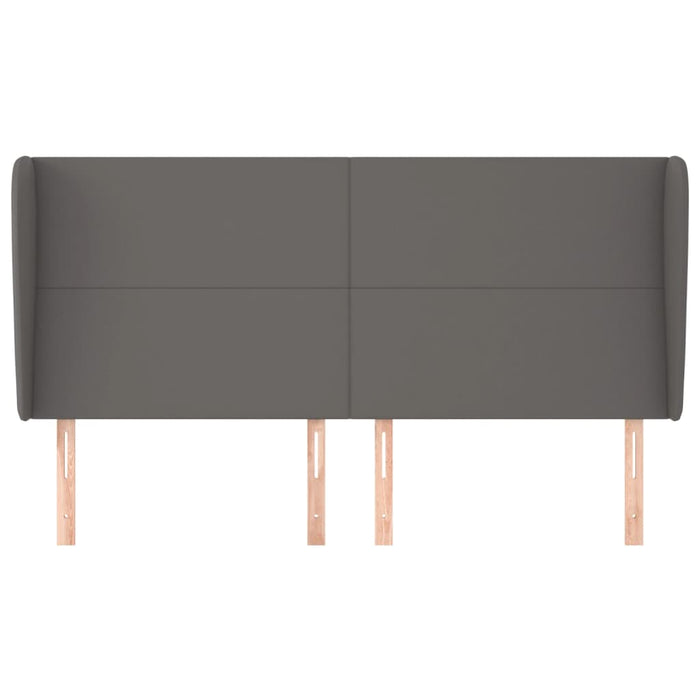 Tăblie de pat cu aripioare gri 163x23x118/128 cm piele eco - WALTI WALTI