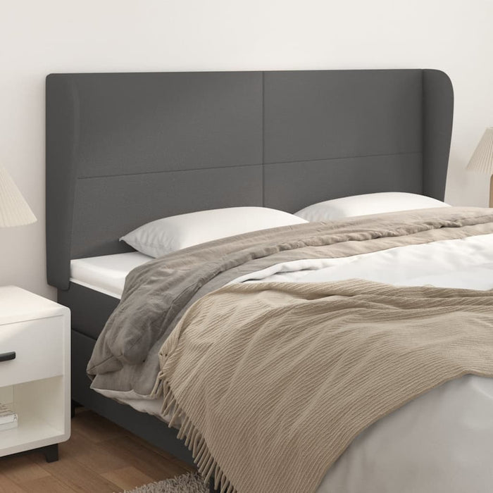 Tăblie de pat cu aripioare gri 163x23x118/128 cm piele eco - WALTI WALTI