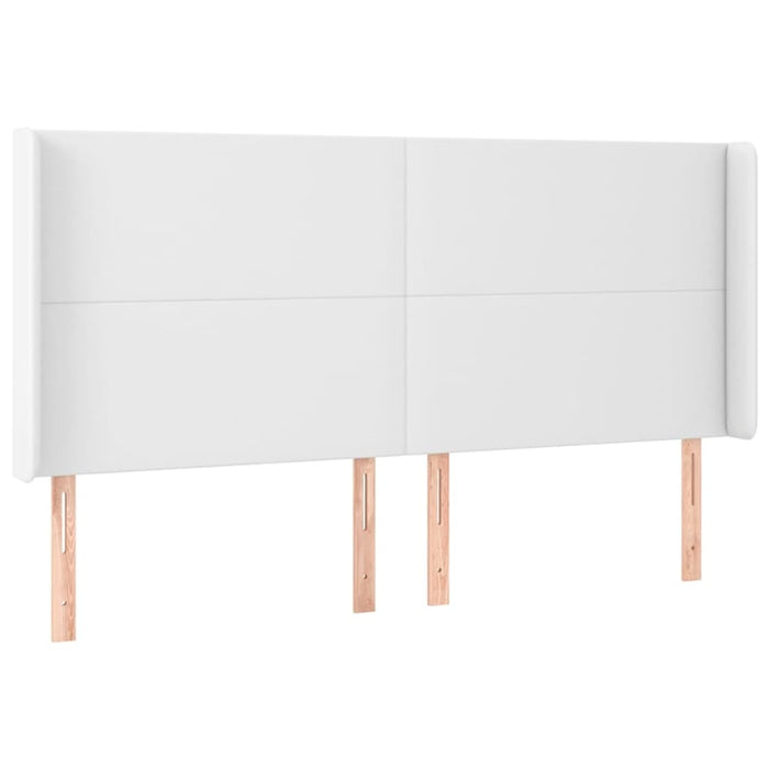 Tăblie de pat cu aripioare, alb, 183x23x118/128 cm, piele eco - WALTI WALTI