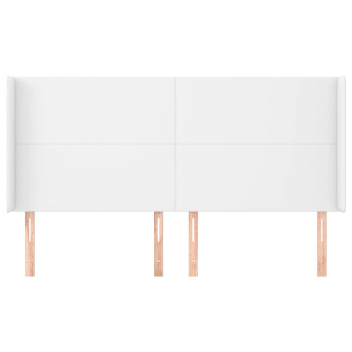 Tăblie de pat cu aripioare, alb, 183x23x118/128 cm, piele eco - WALTI WALTI