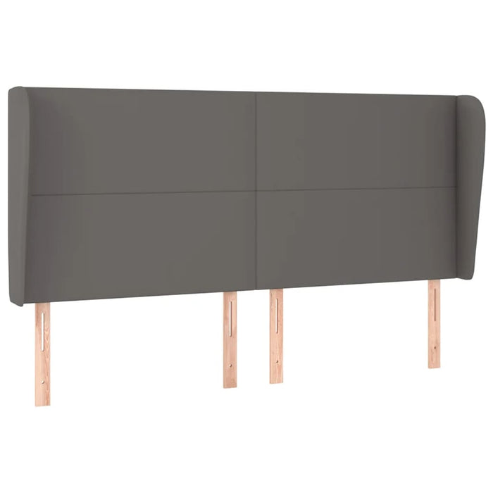 Tăblie de pat cu aripioare gri 183x23x118/128 cm piele eco - WALTI WALTI