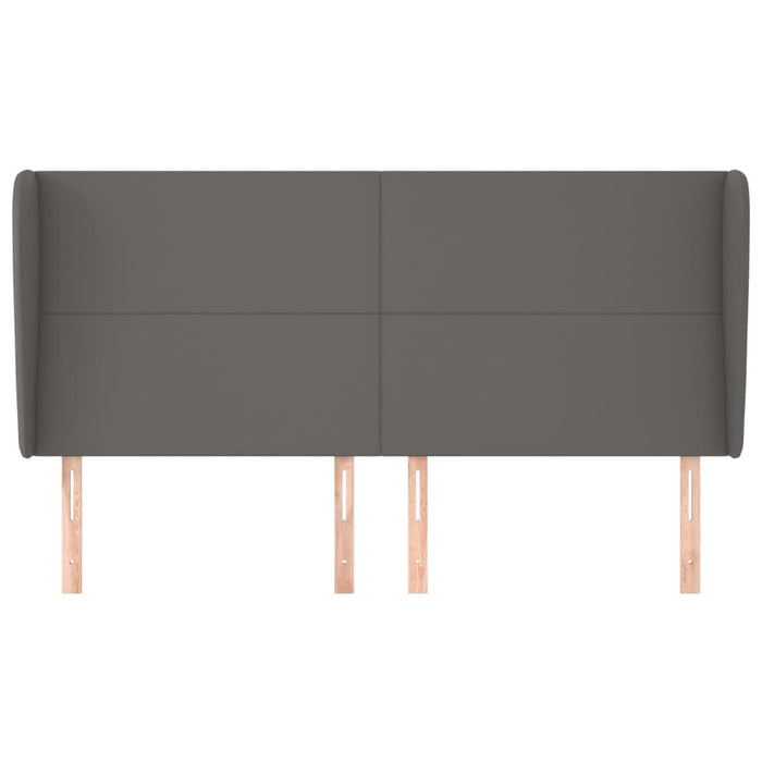 Tăblie de pat cu aripioare gri 183x23x118/128 cm piele eco - WALTI WALTI