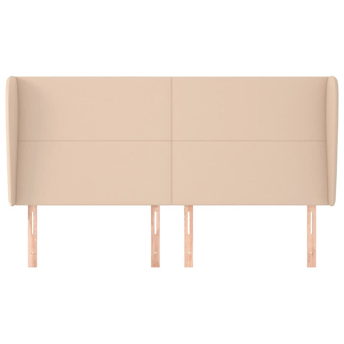 Tăblie pat cu aripioare cappuccino 183x23x118/128 cm piele eco WALTI