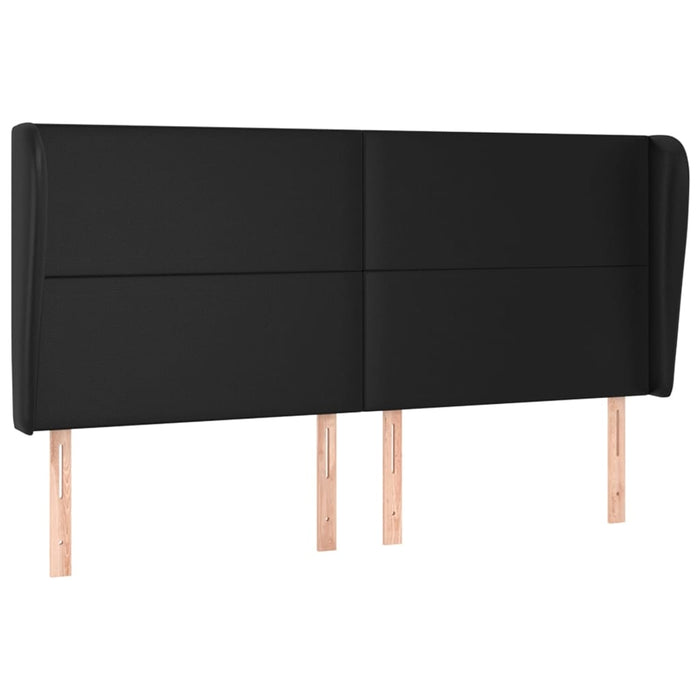 Tăblie de pat cu aripioare, negru, 203x23x118/128 cm, piele eco - WALTI WALTI