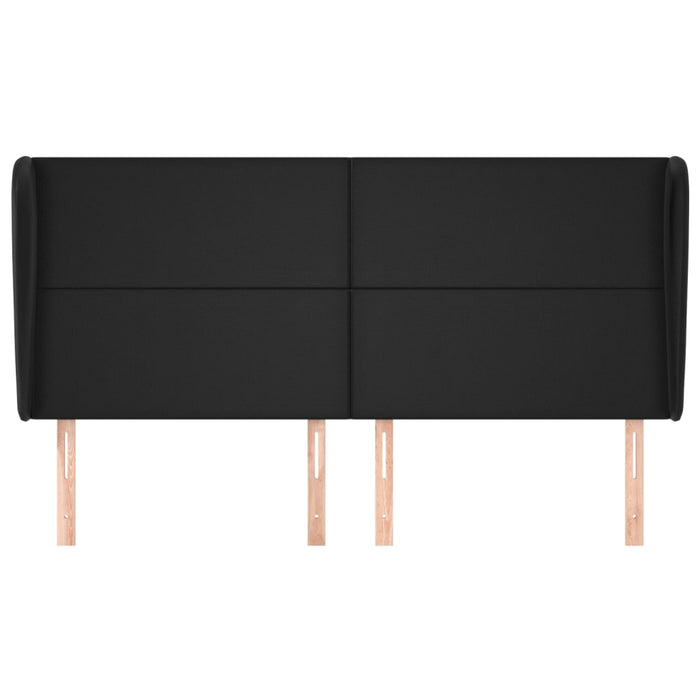 Tăblie de pat cu aripioare, negru, 203x23x118/128 cm, piele eco - WALTI WALTI