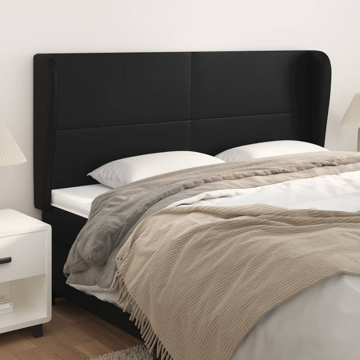 Tăblie de pat cu aripioare, negru, 203x23x118/128 cm, piele eco - WALTI WALTI