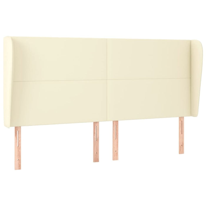 Tăblie de pat cu aripioare, crem, 203x23x118/128 cm, piele eco - WALTI WALTI