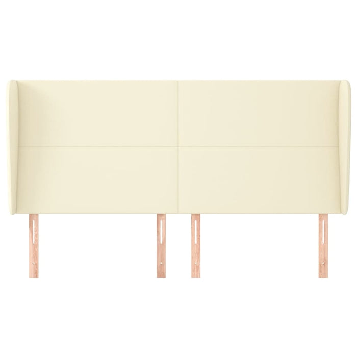 Tăblie de pat cu aripioare, crem, 203x23x118/128 cm, piele eco - WALTI WALTI