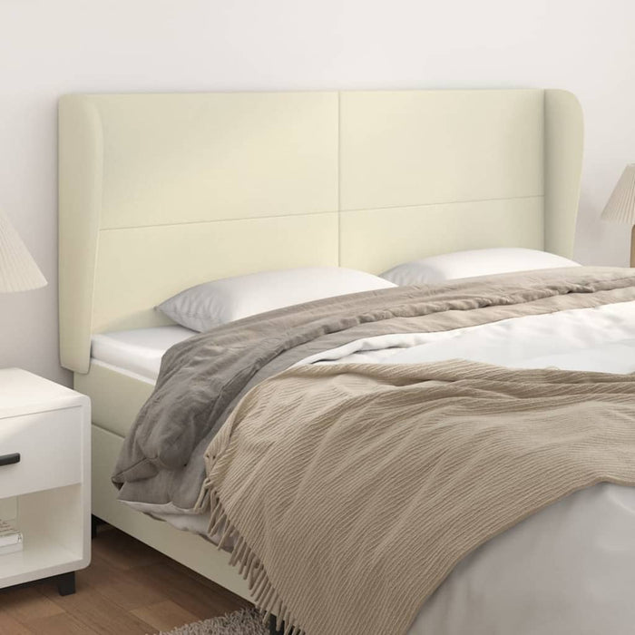 Tăblie de pat cu aripioare, crem, 203x23x118/128 cm, piele eco - WALTI WALTI