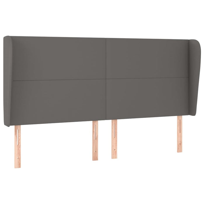 Tăblie de pat cu aripioare gri 203x23x118/128 cm piele eco WALTI