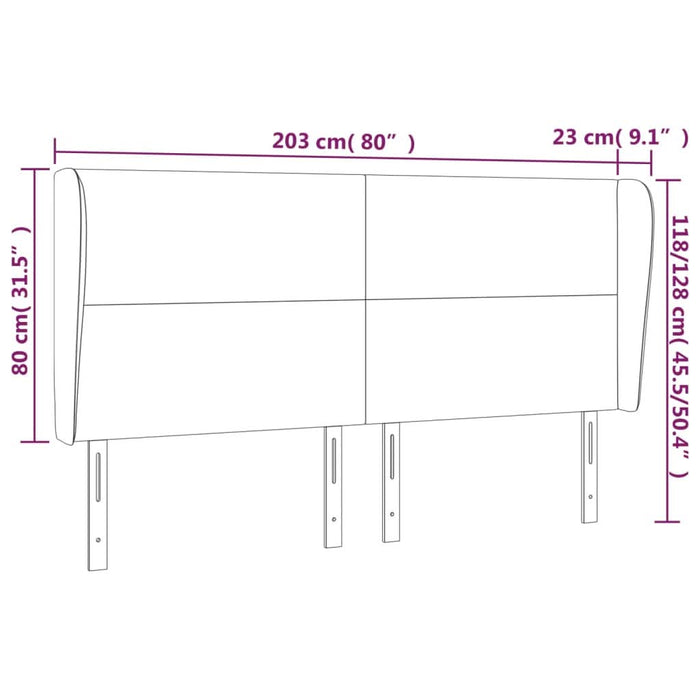 Tăblie pat cu aripioare cappuccino 203x23x118/128 cm piele eco - WALTI WALTI