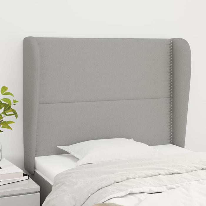 Tăblie de pat cu aripioare gri deschis 103x23x118/128 cm textil - WALTI WALTI