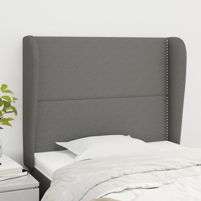 Tăblie de pat cu aripioare gri închis 103x23x118/128 cm textil - WALTI WALTI