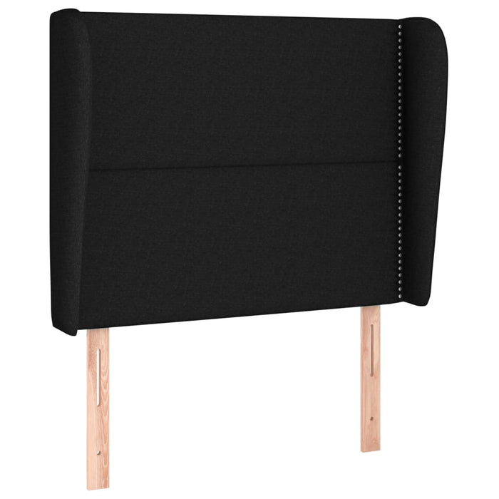 Tăblie de pat cu aripioare, negru, 103x23x118/128 cm, textil - WALTI WALTI