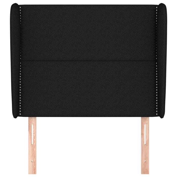 Tăblie de pat cu aripioare, negru, 103x23x118/128 cm, textil - WALTI WALTI