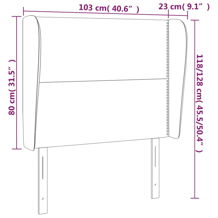 Tăblie de pat cu aripioare, negru, 103x23x118/128 cm, textil - WALTI WALTI