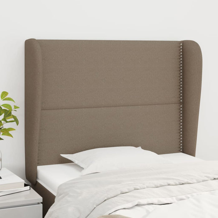 Tăblie de pat cu aripioare gri taupe 103x23x118/128 cm textil WALTI