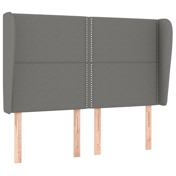 Tăblie de pat cu aripioare gri închis 147x23x118/128 cm textil - WALTI WALTI