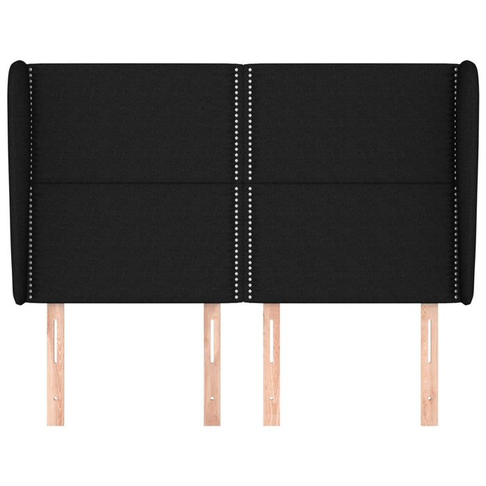 Tăblie de pat cu aripioare, negru, 147x23x118/128 cm, textil - WALTI WALTI