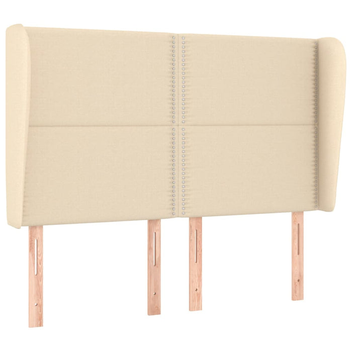 Tăblie de pat cu aripioare, crem, 147x23x118/128 cm, textil WALTI